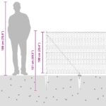 vidaXL Hexagonálne oplotenie Sivé 1x50 m Oceľ – Obrázok 12