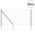 vidaXL Hexagonálne oplotenie Sivé 1x50 m Oceľ – Obrázok 2