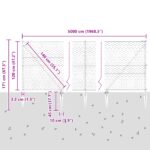 Hexagónové oplotenie vidaXL Sivá 1.2x50 m Oceľ, Oplotenie vidaXL s hrotmi 13 ks Ø32 mm 140 cm Pozinkovaná oceľ – Obrázok 10