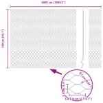 Sivý hexagónový plot vidaXL 1,5x50 m z ocele, Plotové stĺpy vidaXL so špicom 13 ks Ø32 mm 170 cm z pozinkovanej ocele – Obrázok 10