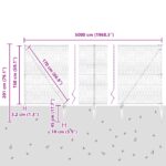 Sivý hexagónový plot vidaXL 1,5x50 m z ocele, Plotové stĺpy vidaXL so špicom 13 ks Ø32 mm 170 cm z pozinkovanej ocele – Obrázok 9