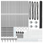 Hexagonálny plot vidaXL Sivý 1.6x50 m Oceľ, Plotové stĺpy vidaXL s hrotom 13 ks Ø32 mm 180 cm galvanizovaná oceľ – Obrázok 3