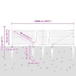 vidaXL šesťuholníkový plot sivý 0.5x100 m z ocele – Obrázok 9