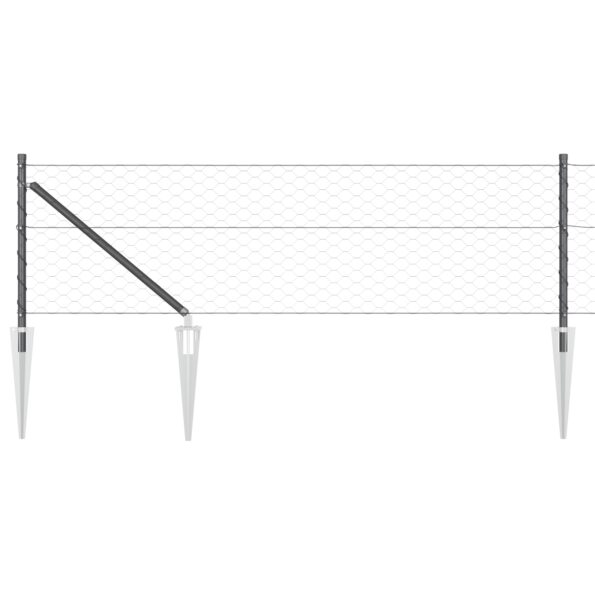 vidaXL Hexagonálne oplotenie Sivé 0.6x100 m Oceľ – Obrázok 6