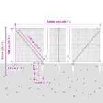 vidaXL Hexagonálny plot Sivý 1x100 m Ocel – Obrázok 13