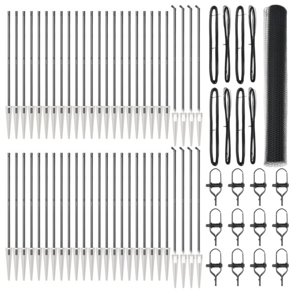 vidaXL Hexagónový plot Sivý 1,2x100 m Oceľ – Obrázok 2