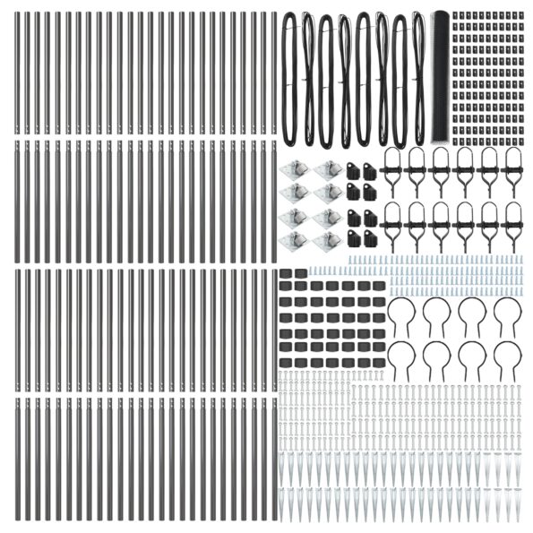 vidaXL Hexagónový plot Sivý 1,2x100 m Oceľ – Obrázok 4