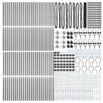 Hexagonový plot vidaXL Sivý 1.2x100 m Ocel, Plotové stĺpy vidaXL so špikutami 13 ks Ø32 mm 140 cm Pozinkovaná oceľ – Obrázok 4
