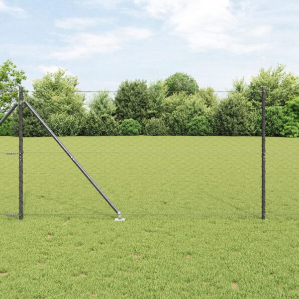 3353314_1.jpg vidaXL Hexagonálne oplotenie Sivá 1.2x100 m Oceľ – Obrázok 1