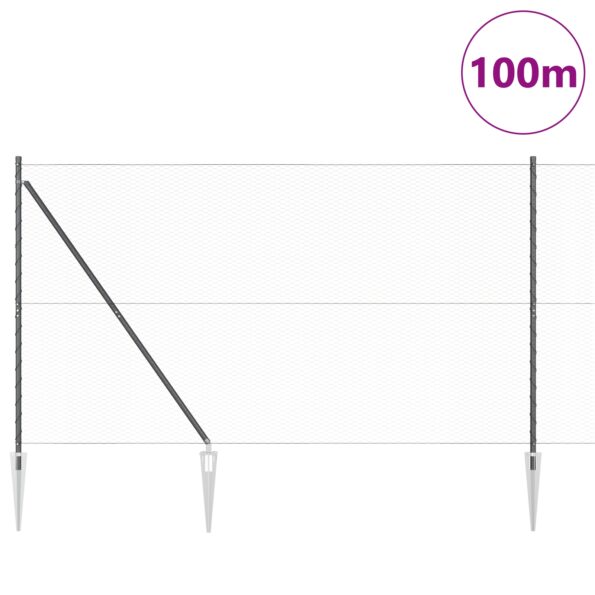 vidaXL Hexagonový plot Sivý 1.5x100 m Oceľ – Obrázok 3