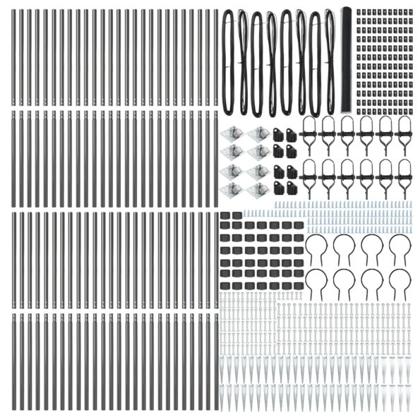 vidaXL Hexagonový plot Sivý 1.5x100 m Oceľ – Obrázok 4