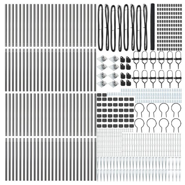 vidaXL hexagonálny plot sivý 1.6x100 m oceľ – Obrázok 4