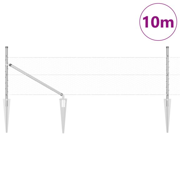 vidaXL Hexagonový plot 0.4x10 m Pozinkovaná oceľ – Obrázok 3