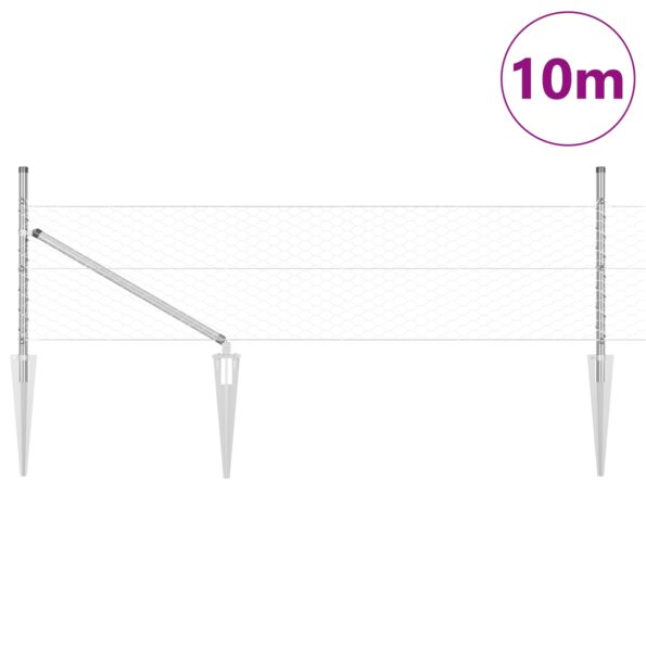 vidaXL Hexagonový plot 0.4x10 m Pozinkovaná oceľ – Obrázok 3