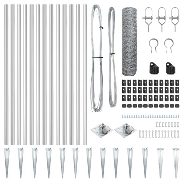 vidaXL Hexagonový plot 0.4x10 m Pozinkovaná oceľ – Obrázok 4