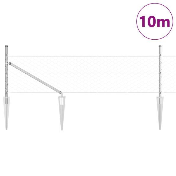 vidaXL šesťuholníková brána 0,5x10 m pozinkovaná oceľ – Obrázok 3