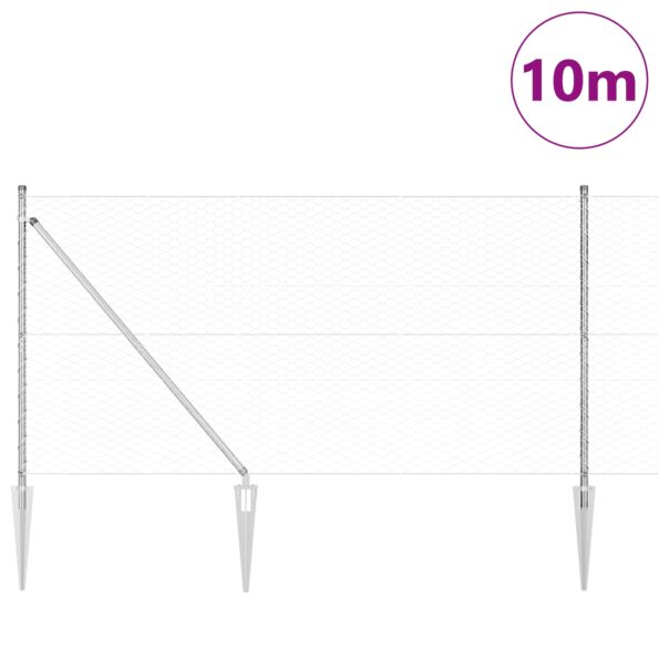 vidaXL Hexagonový plot 1.4x10 m pozinkovaná oceľ – Obrázok 3