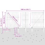 Hexagonálny plot vidaXL 1,4x10 m pozinkovaná oceľ, Plotové stĺpy vidaXL so špicom 7 ks Ø32 mm 160 cm pozinkovaná oceľ – Obrázok 13