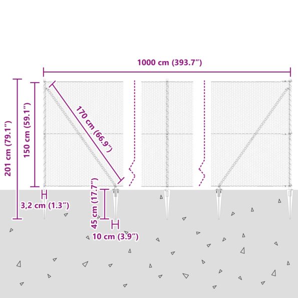 3353353_13.jpg vidaXL Hexagonový plot 1.5x10 m pozinkovaná oceľ – Obrázok 13