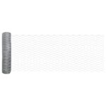 vidaXL Hexagon Fence 0.8x25 m Zazinkovaná oceľ – Obrázok 5