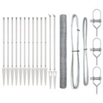 Hexagonálne oplotenie vidaXL 1.6x25 m Pozinkovaná oceľ, Stĺpy oplotenia vidaXL so špicom 13 ks Ø32 mm 180 cm Pozinkovaná oceľ – Obrázok 2