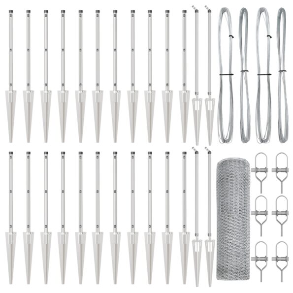 vidaXL Hexagónový plot 1x50 m Pozinkovaná oceľ – Obrázok 2