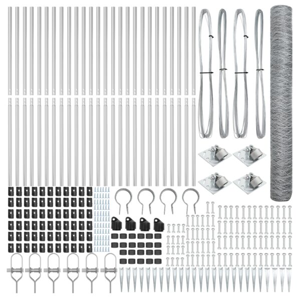 vidaXL Hexagonový plot 1.4x50 m pozinkovaná oceľ – Obrázok 4