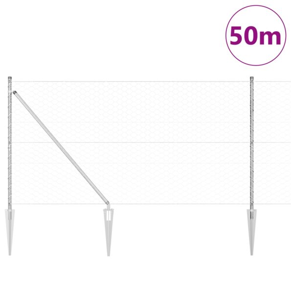 vidaXL Hexagonové oplotenie 1,4x50 m Pozinkovaná oceľ – Obrázok 3
