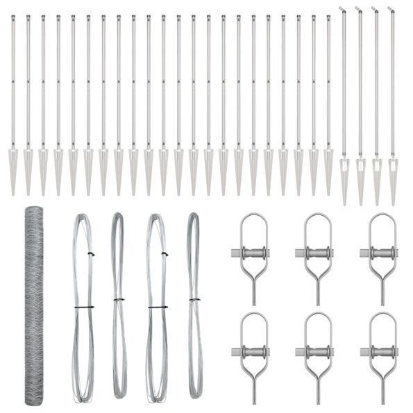 vidaXL Hexagónový plot 1.6x50 m z pozinkovanej ocele – Obrázok 2