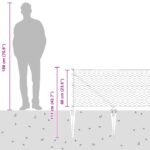 Hexagonový plot vidaXL 0.6x100 m pozinkovaná oceľ, Plotové stĺpiky vidaXL s hrotom 13 ks Ø32 mm 80 cm pozinkovaná oceľ – Obrázok 12