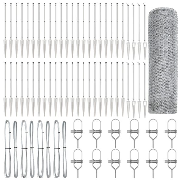 vidaXL šesťuholníková ohrada 1.2x100 m pozinkovaná oceľ – Obrázok 2