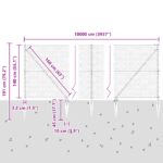 VidaXL hexagonálny plot 1.4x100 m galvanizovaná oceľ, VidaXL plotové stĺpiky s hrotom 13 ks Ø32 mm 160 cm galvanizovaná oceľ – Obrázok 13