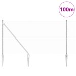 VidaXL hexagonálny plot 1.4x100 m galvanizovaná oceľ, VidaXL plotové stĺpiky s hrotom 13 ks Ø32 mm 160 cm galvanizovaná oceľ – Obrázok 3