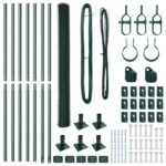 vidaXL Hexagon Fence Green 1.5x10 m Steel – Obrázok 4