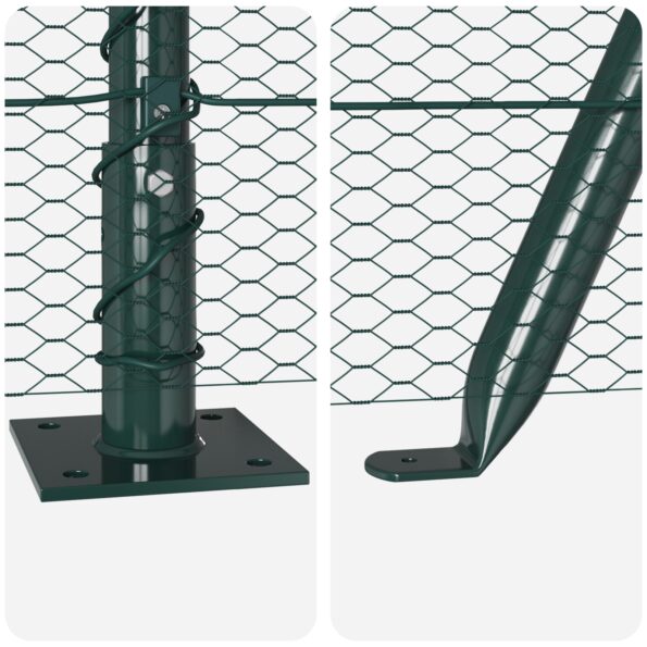 vidaXL Hexagon Fence Green 1.5x10 m Steel – Obrázok 8