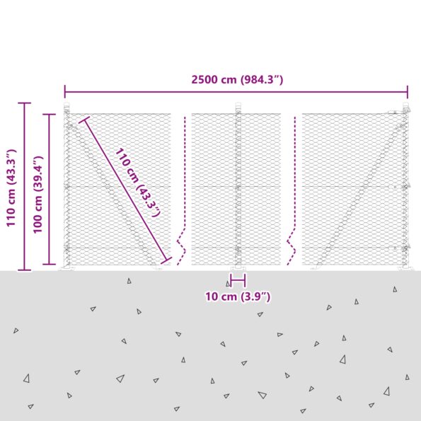 vidaXL Sada plotov Sada 2 Tmavozelená Pozinkovaná oceľ 25 x 1 m – Obrázok 13