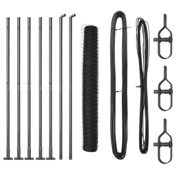 vidaXL Hexagónový plot sivý 0,8x10 m z ocele – Obrázok 2
