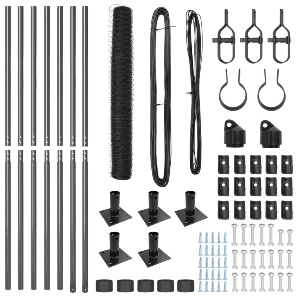 vidaXL Hexagónový plot sivý 0,8x10 m z ocele – Obrázok 4