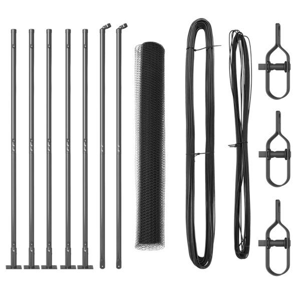 vidaXL hexagonálny plot Sivý 1x10 m Oceľ – Obrázok 2