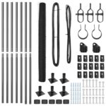 vidaXL Hexagonálny plot Sivý 1.4x10 m Oceľ – Obrázok 4