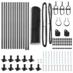 vidaXL Hexagon Fence Grey 0.4x25 m Steel – Obrázok 4