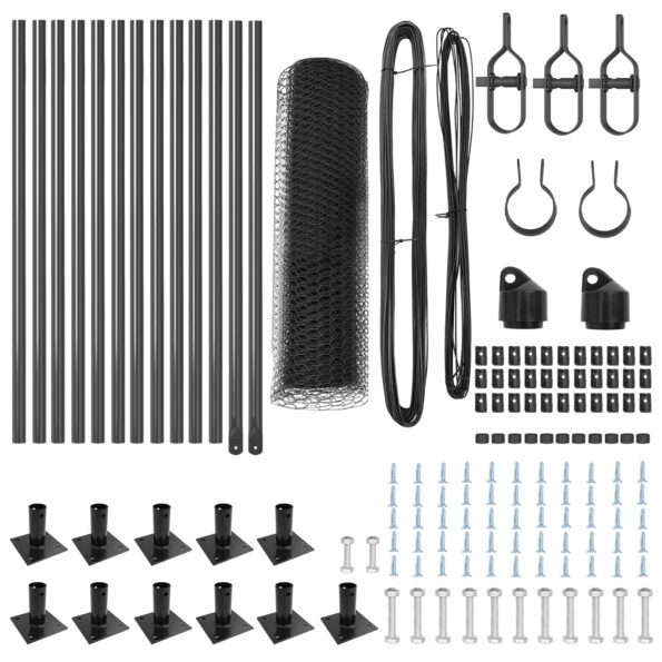vidaXL Hexagon Fence Grey 0.4x25 m Steel – Obrázok 4