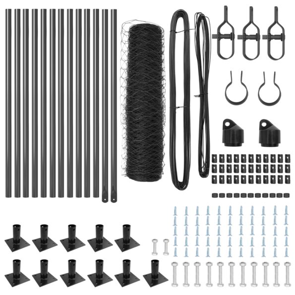 vidaXL hexagonálny plot sivý 0,4x25 m oceľ – Obrázok 4