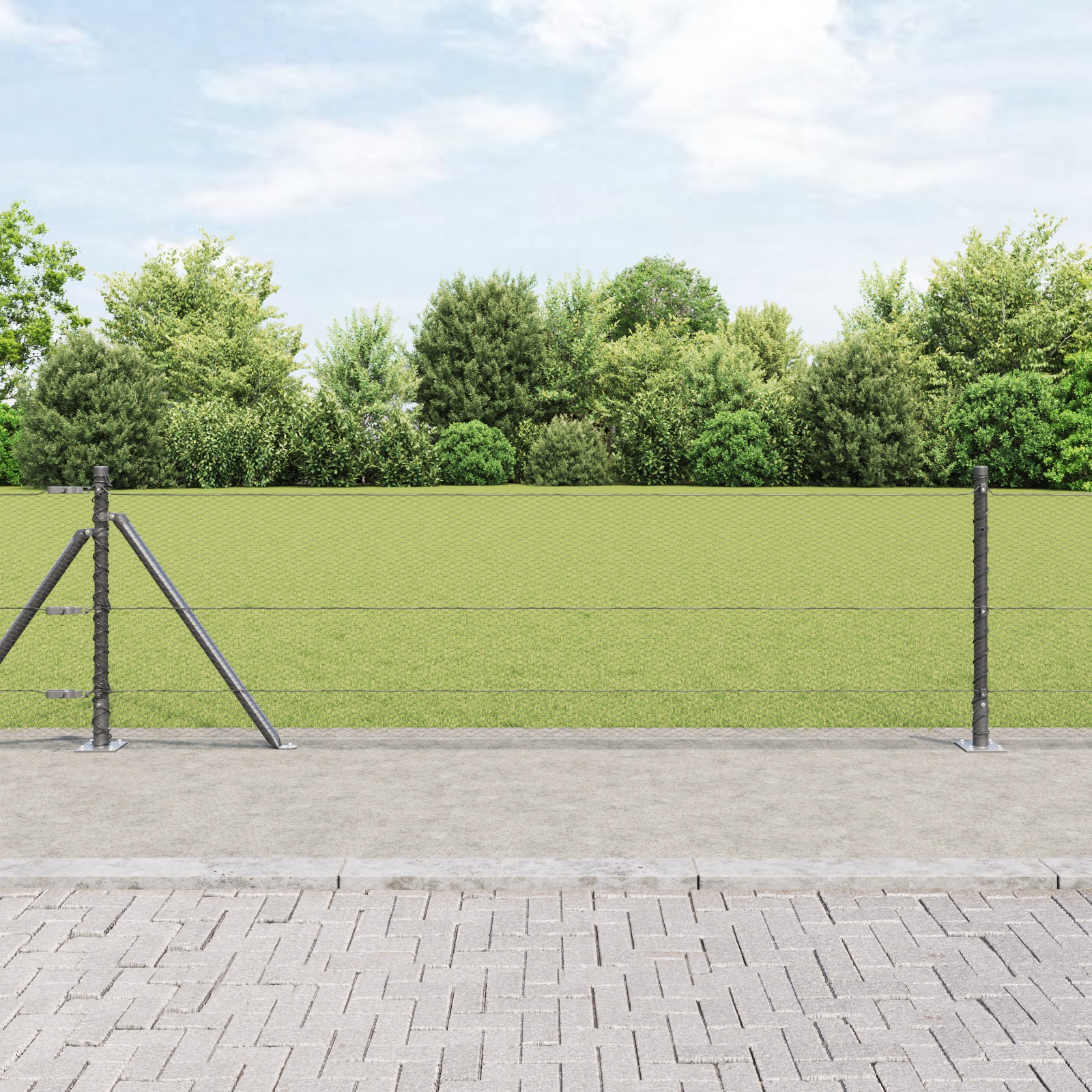 3353645_1.jpg vidaXL Stĺp na plot. Sivá – Obrázok 1
