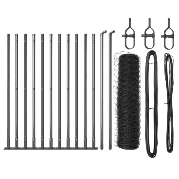 vidaXL Šesťuholníkový plot Sivý 0.6x25 m Oceľ – Obrázok 2