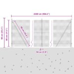 Hexagónové oplotenie vidaXL Sivé 0.8x25 m Kov, Stĺpy vidaXL s podložkami 13 ks Ø32mm 90cm Pozinkovaný kov – Obrázok 13