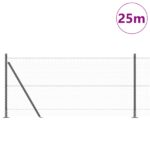 Hexagonálna ohrada vidaXL Sivá 0.8x25 m Oceľ, Kotviace stĺpiky vidaXL s podložkami 13 ks Ø32mm 90cm Galvanizovaná oceľ – Obrázok 3