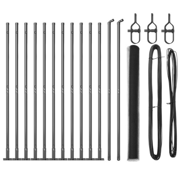 vidaXL Hexagonálne oplotenie Sivé 1.4x25 m Oceľ – Obrázok 2