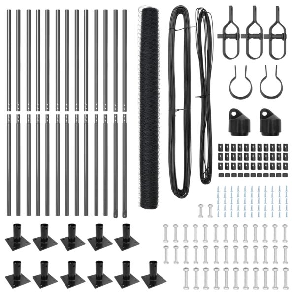 vidaXL Hexagonový Plot Sivý 1,6x25 m Oceľ – Obrázok 4
