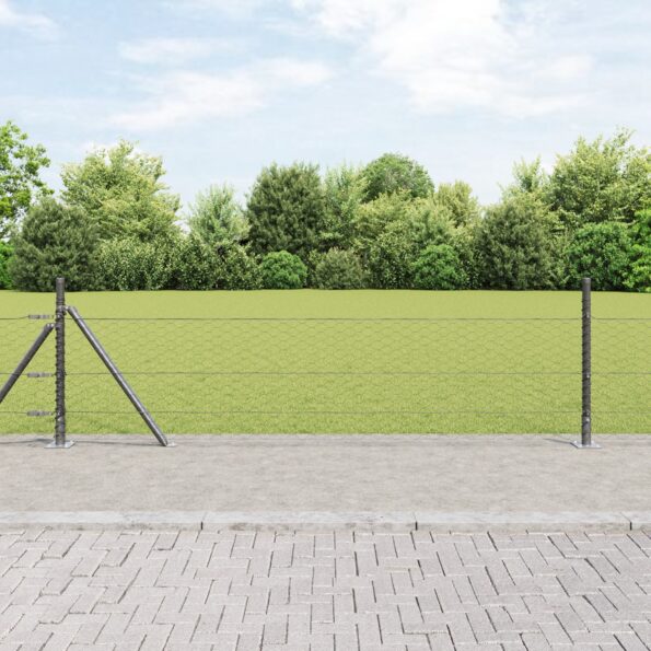 3353679_1.jpg Šedé oplotenie vidaXL Hexagon 0.4x50 m z ocele, Kovové oplotenie vidaXL s podperami 13 ks Ø32mm 50cm pozinkovaná oceľ – Obrázok 1